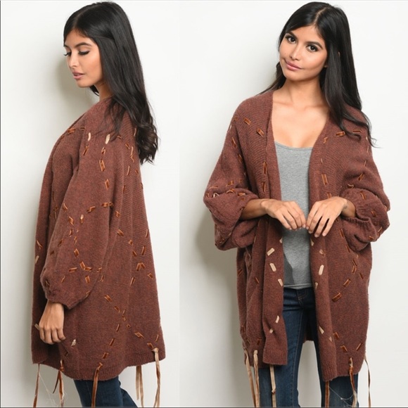 October Love Sweaters - NEW!  COZY CARDIGAN WITH ACCENTS